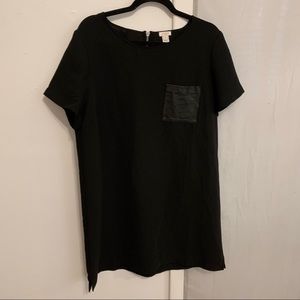 Leather pocket shift dress